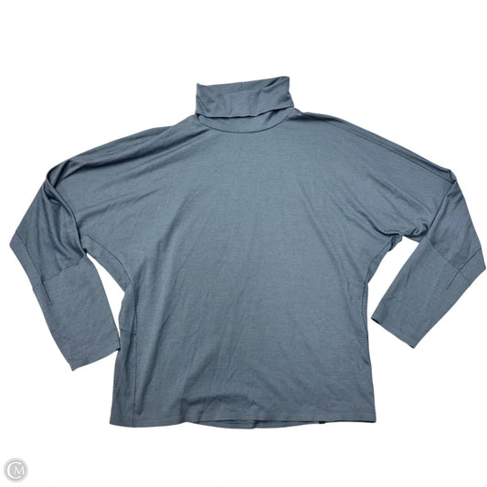 Athletic Top Long Sleeve Collar By Lululemon In Blue, Size: L
