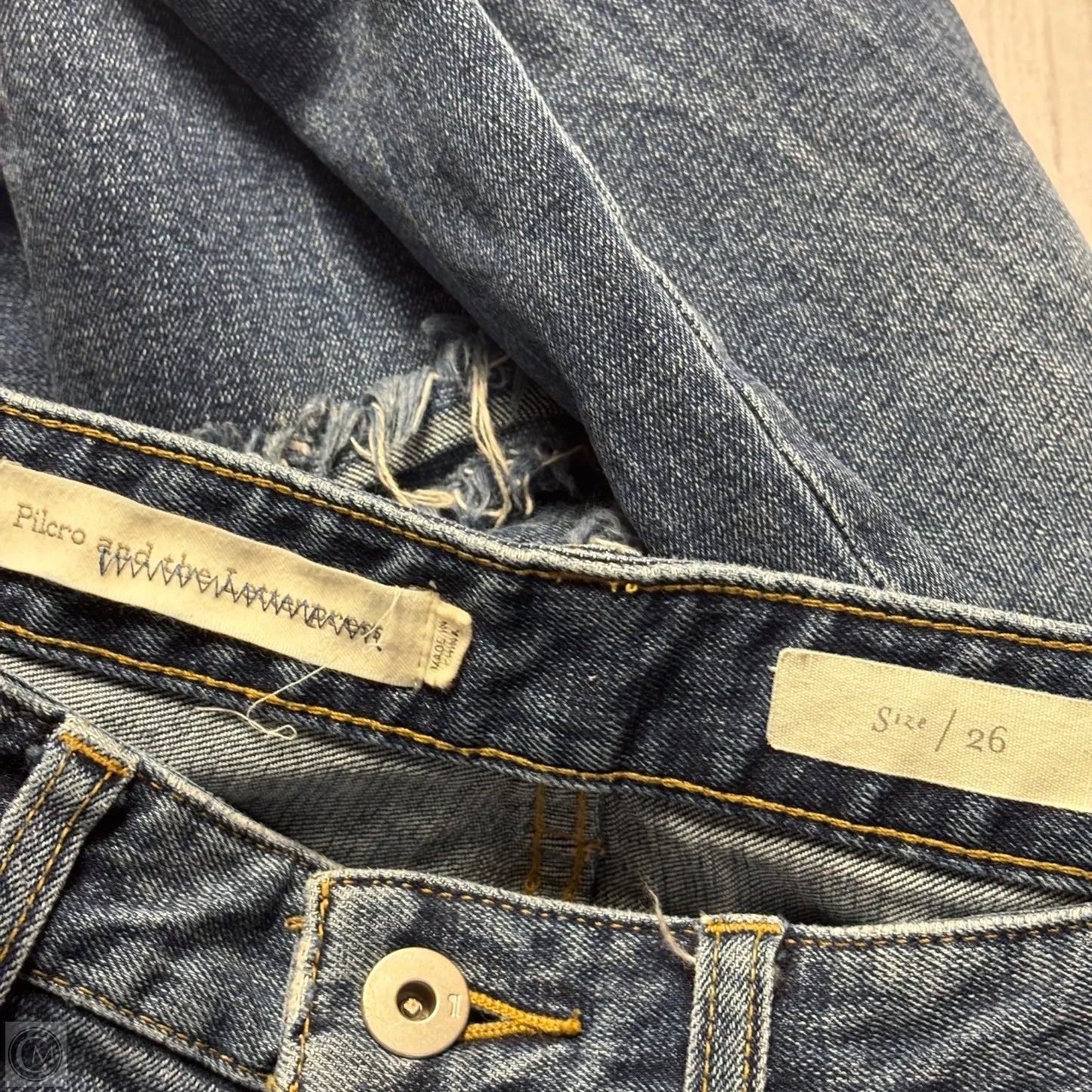 Jeans Flared By Pilcro In Blue Denim, Size: 2