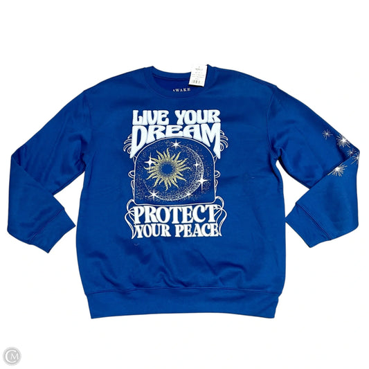 Sweatshirt Crewneck By Awake In Blue, Size: L