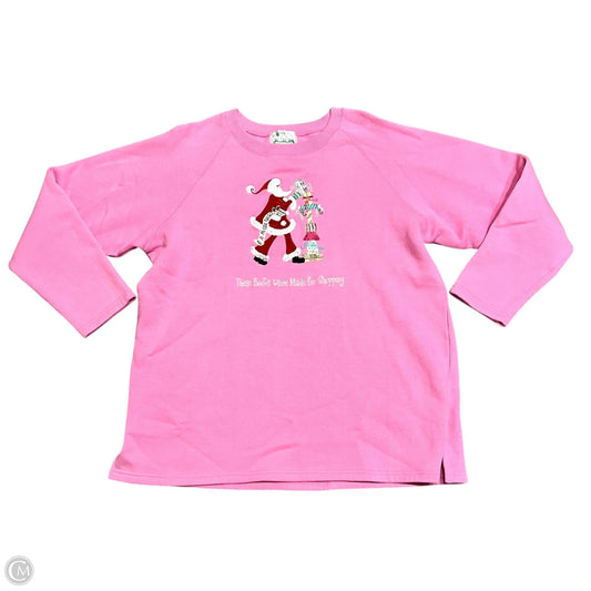 Sweatshirt Crewneck By Quaker Factory In Pink, Size: Xl