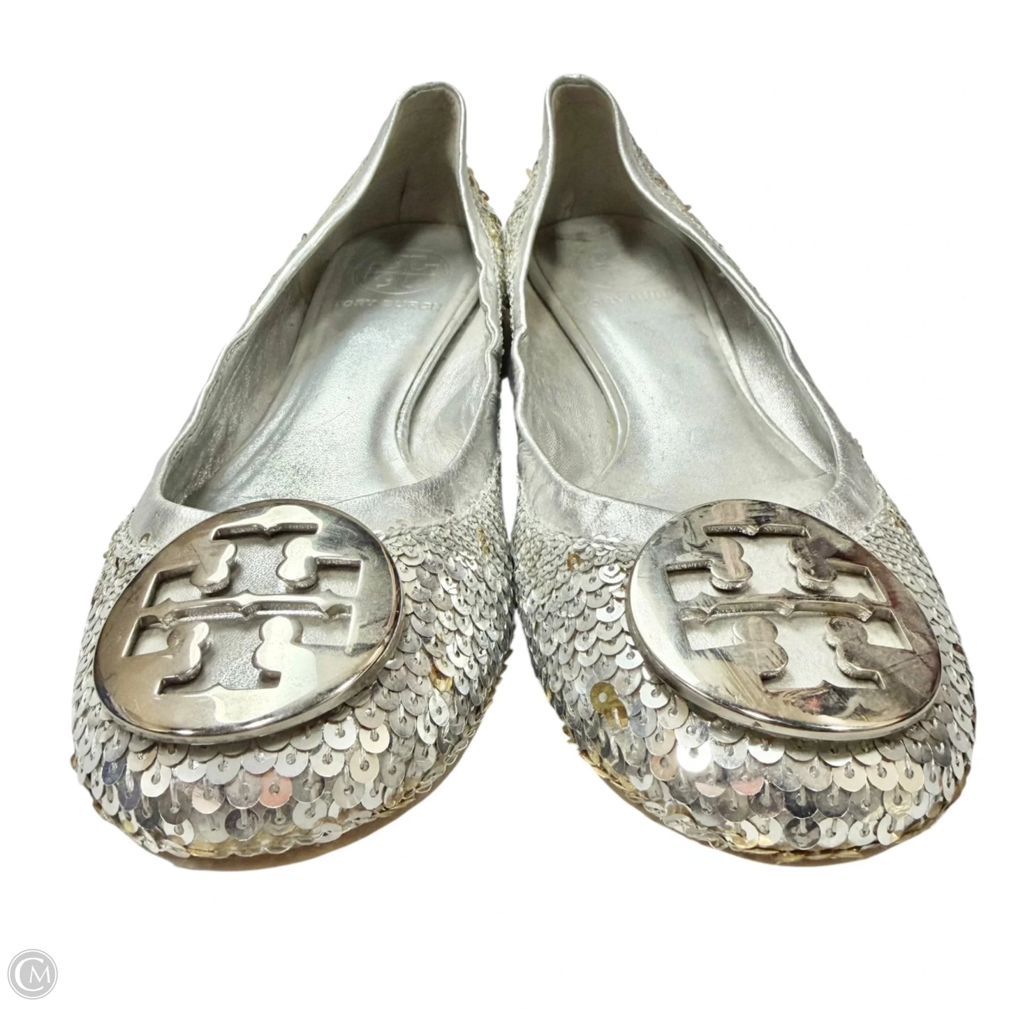 Shoes Designer By Tory Burch In Silver, Size: 6