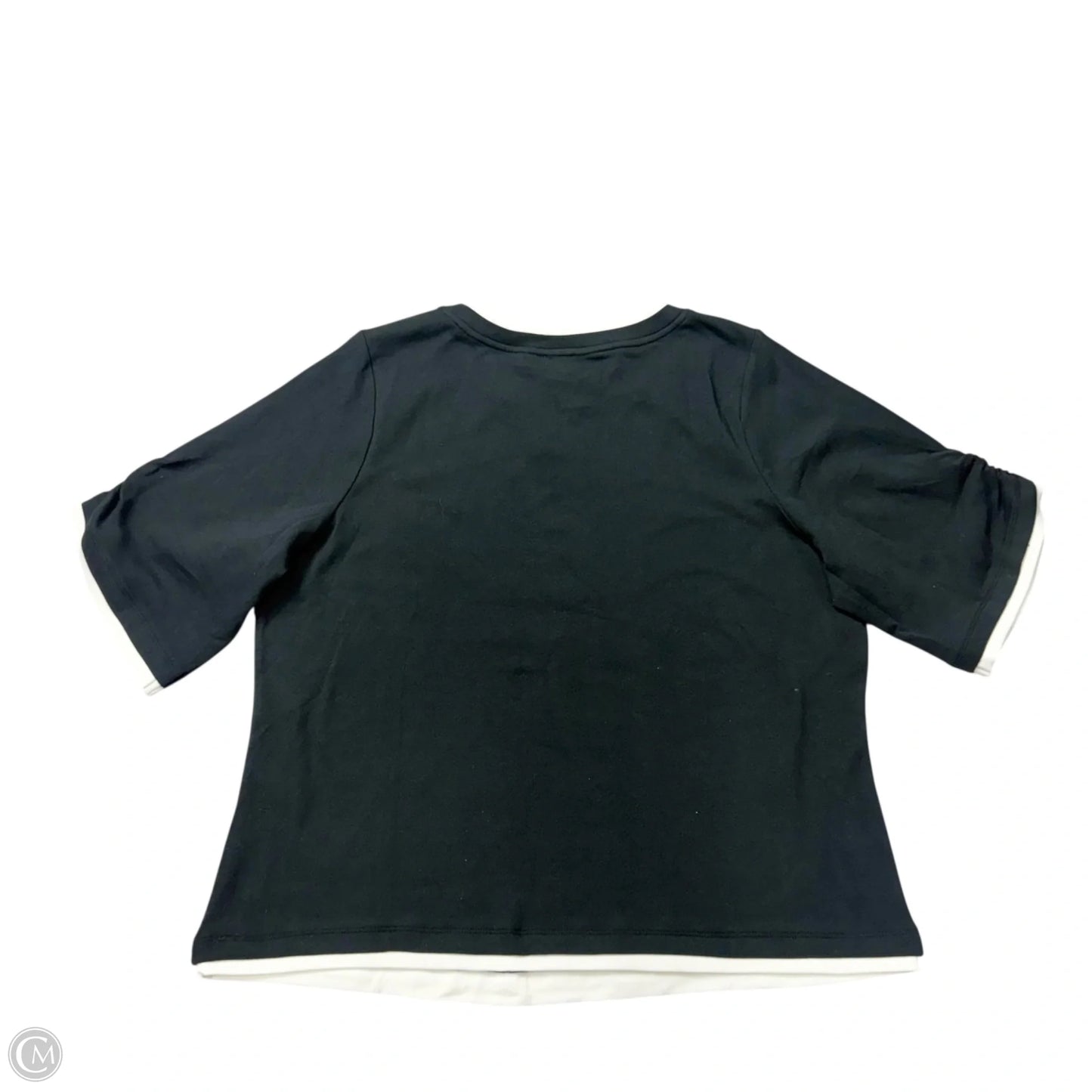 Top Short Sleeve By Maeve In Black & White, Size: 2x