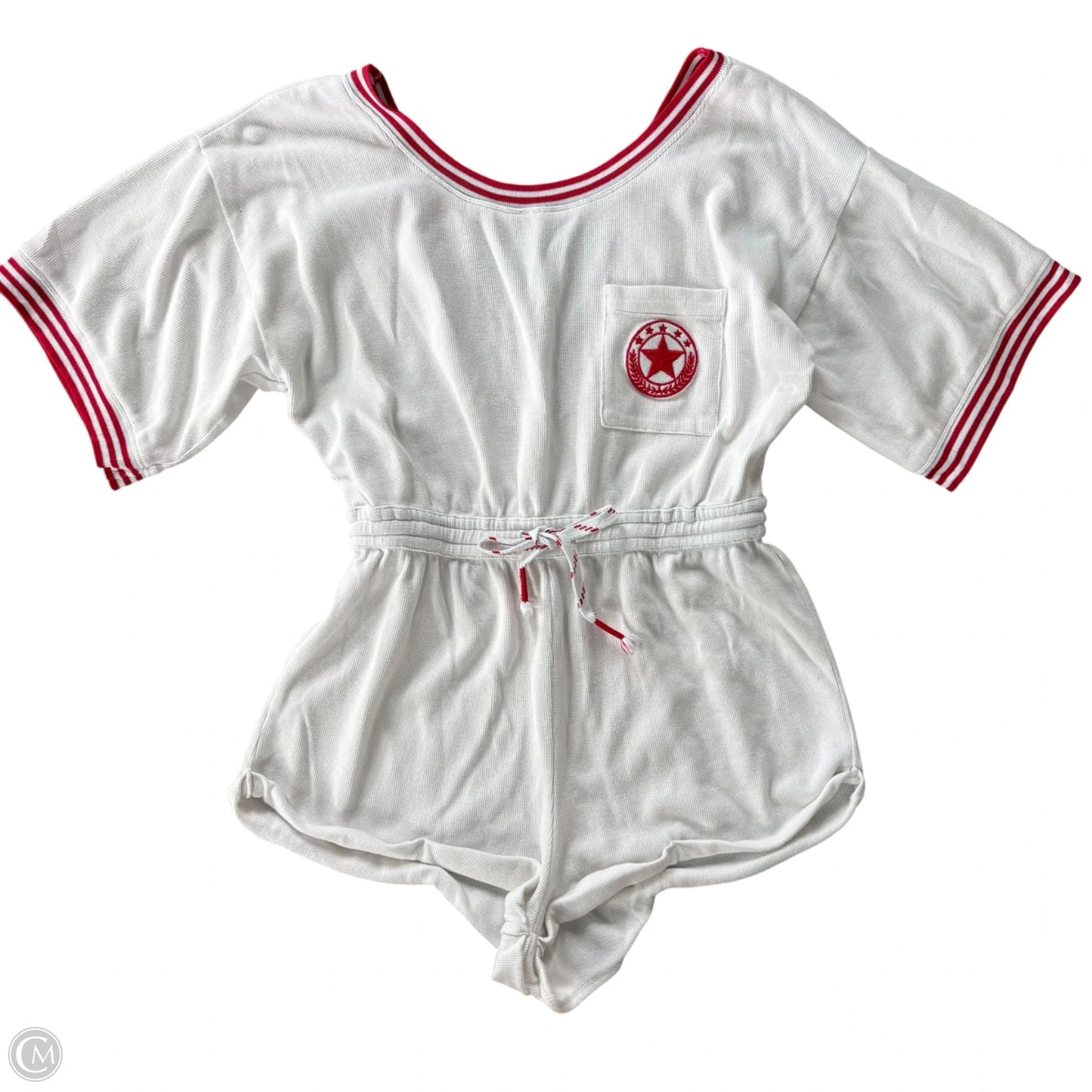 Romper By Anthropologie In Red & White, Size: M