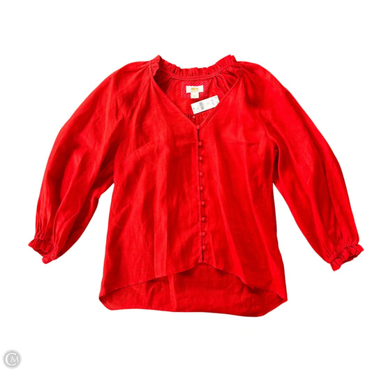 Top Long Sleeve By Maeve In Orange, Size: S