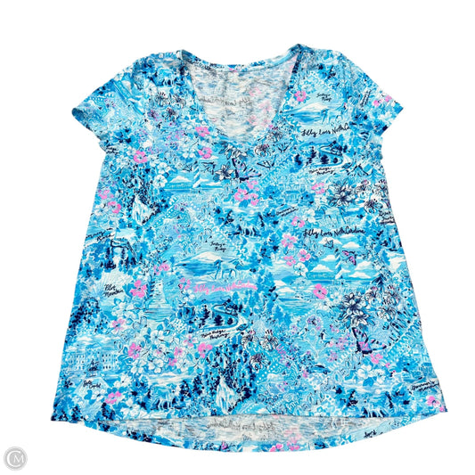 Top Short Sleeve Designer By Lilly Pulitzer In Blue, Size: L