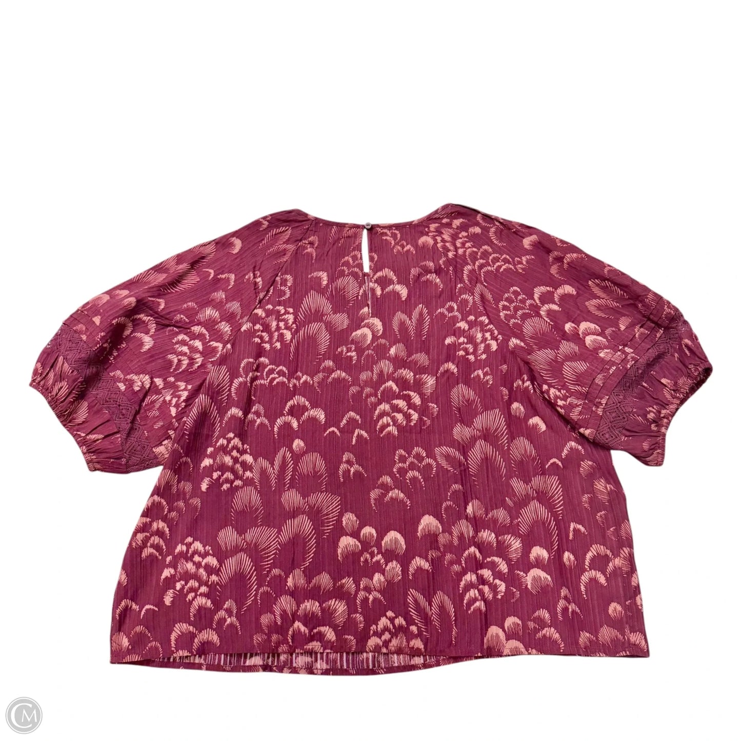 Top Short Sleeve By Loft In Maroon, Size: Xl