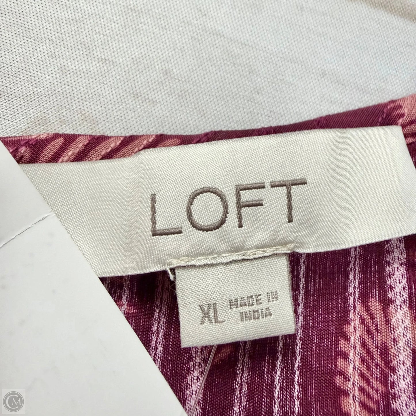 Top Short Sleeve By Loft In Maroon, Size: Xl