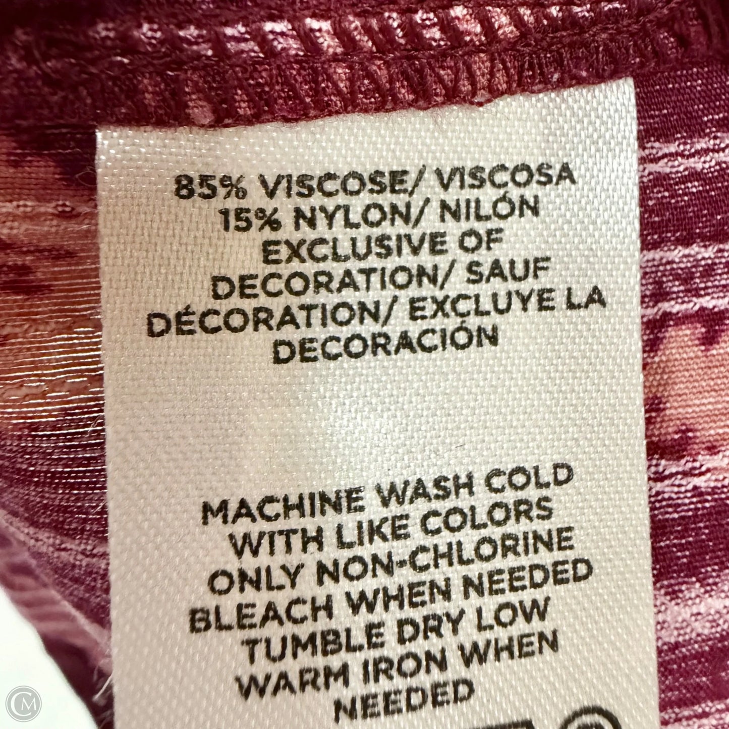 Top Short Sleeve By Loft In Maroon, Size: Xl