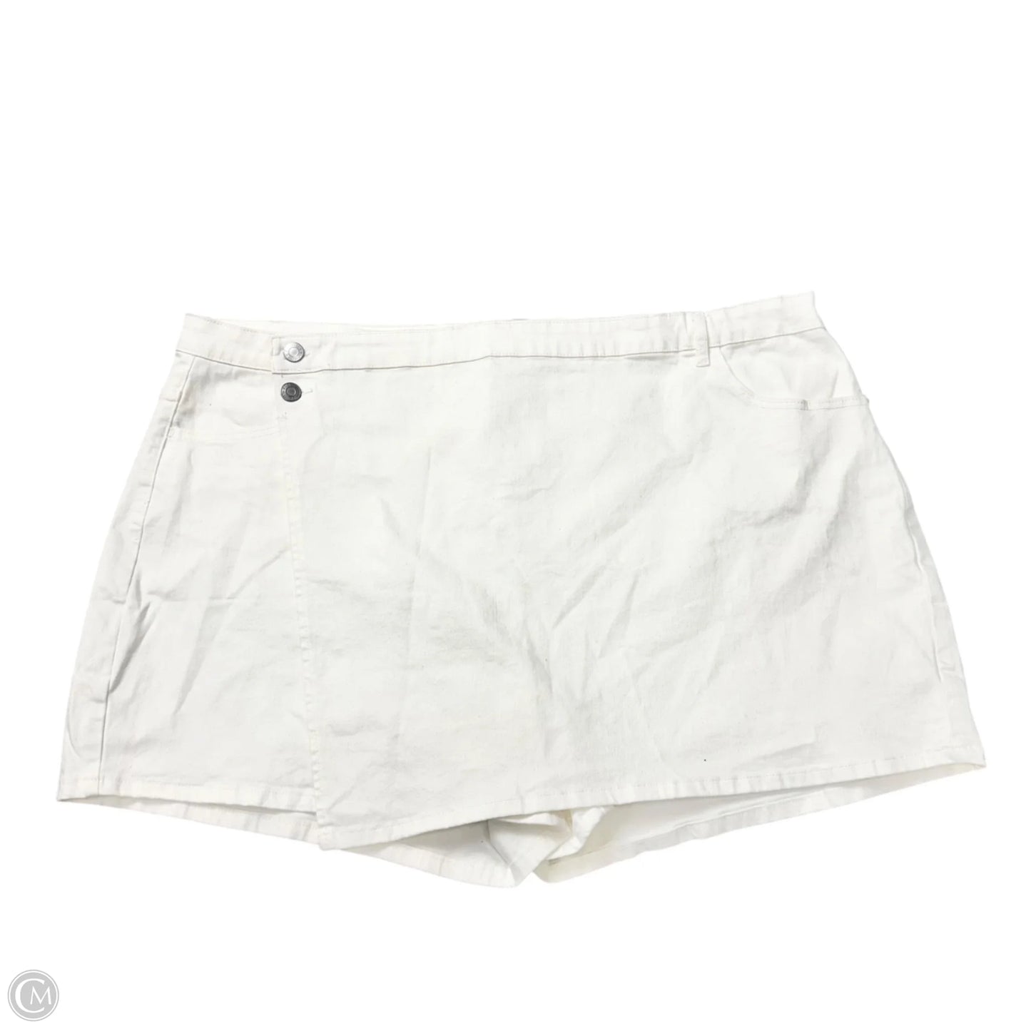 Skort By Eloquii In White Denim, Size: 26