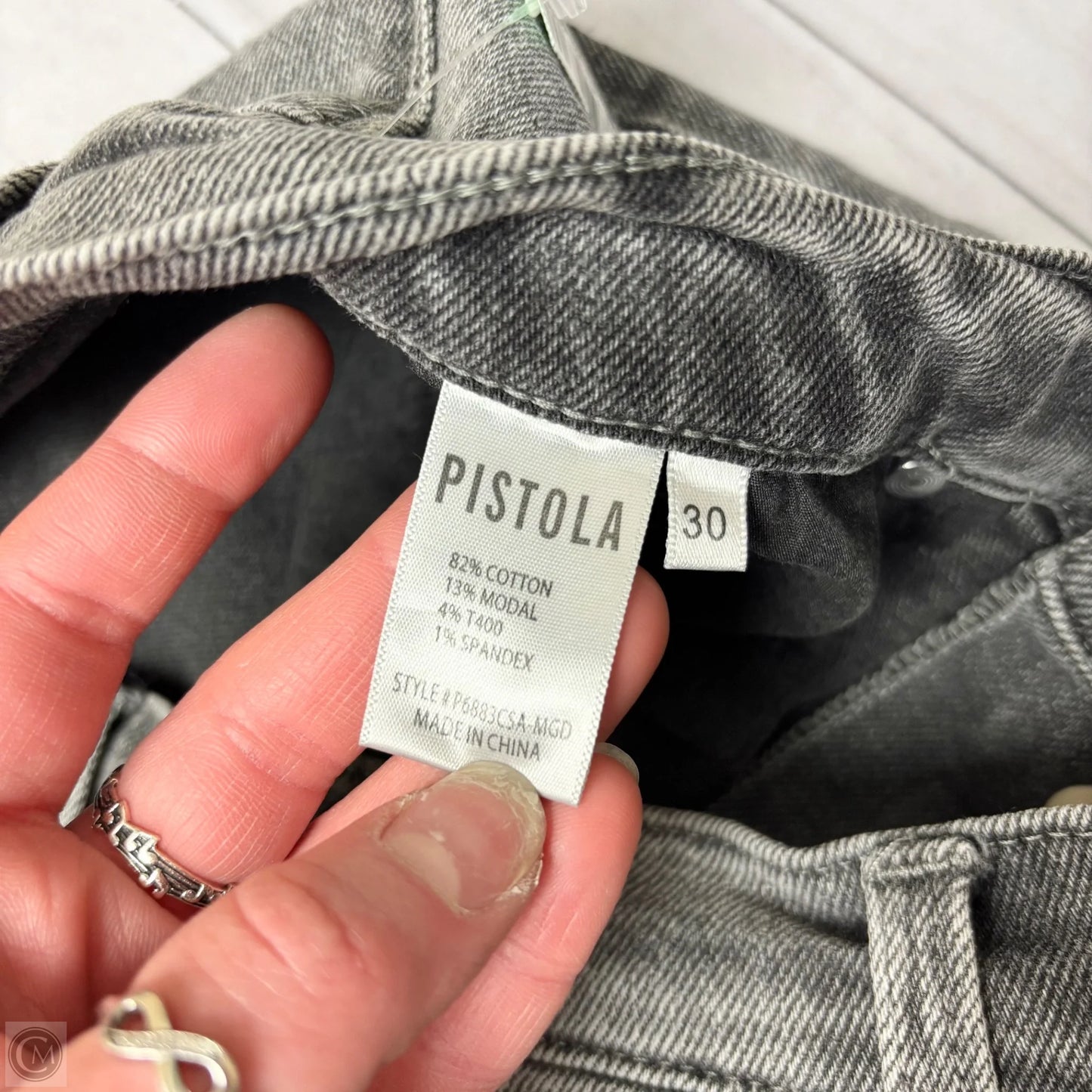 Jeans Straight By Pistola In Grey Denim, Size: 10