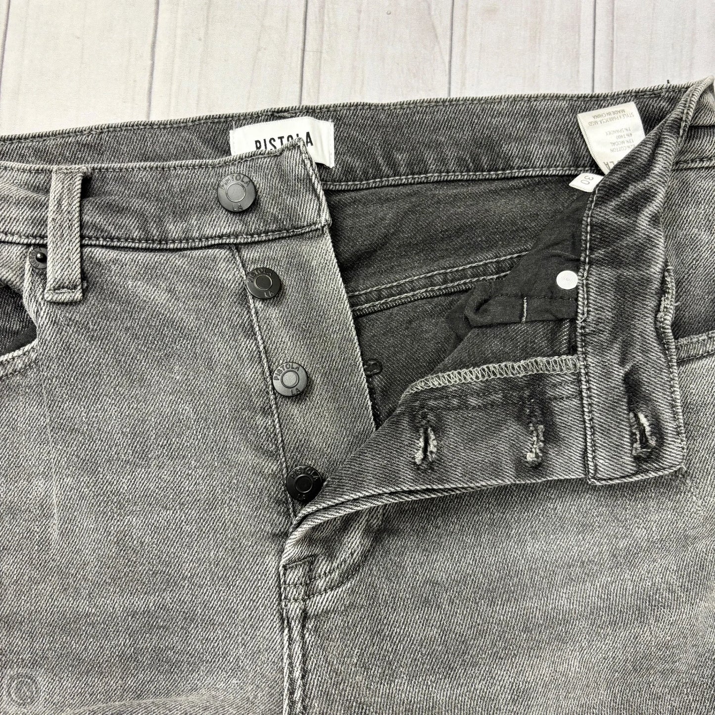 Jeans Straight By Pistola In Grey Denim, Size: 10