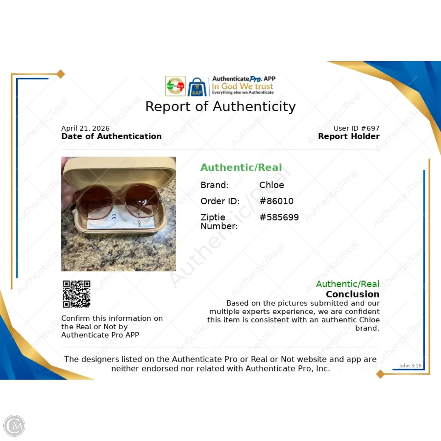 Sunglasses Luxury Designer By Chloe