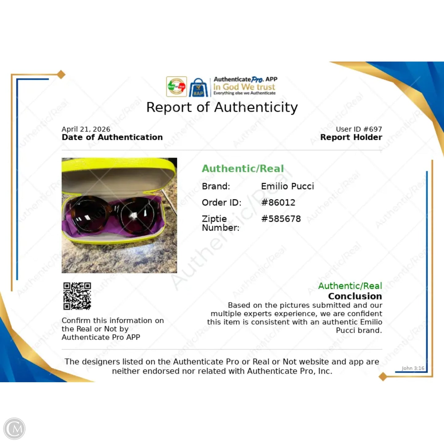 Sunglasses Luxury Designer By Emilio Pucci