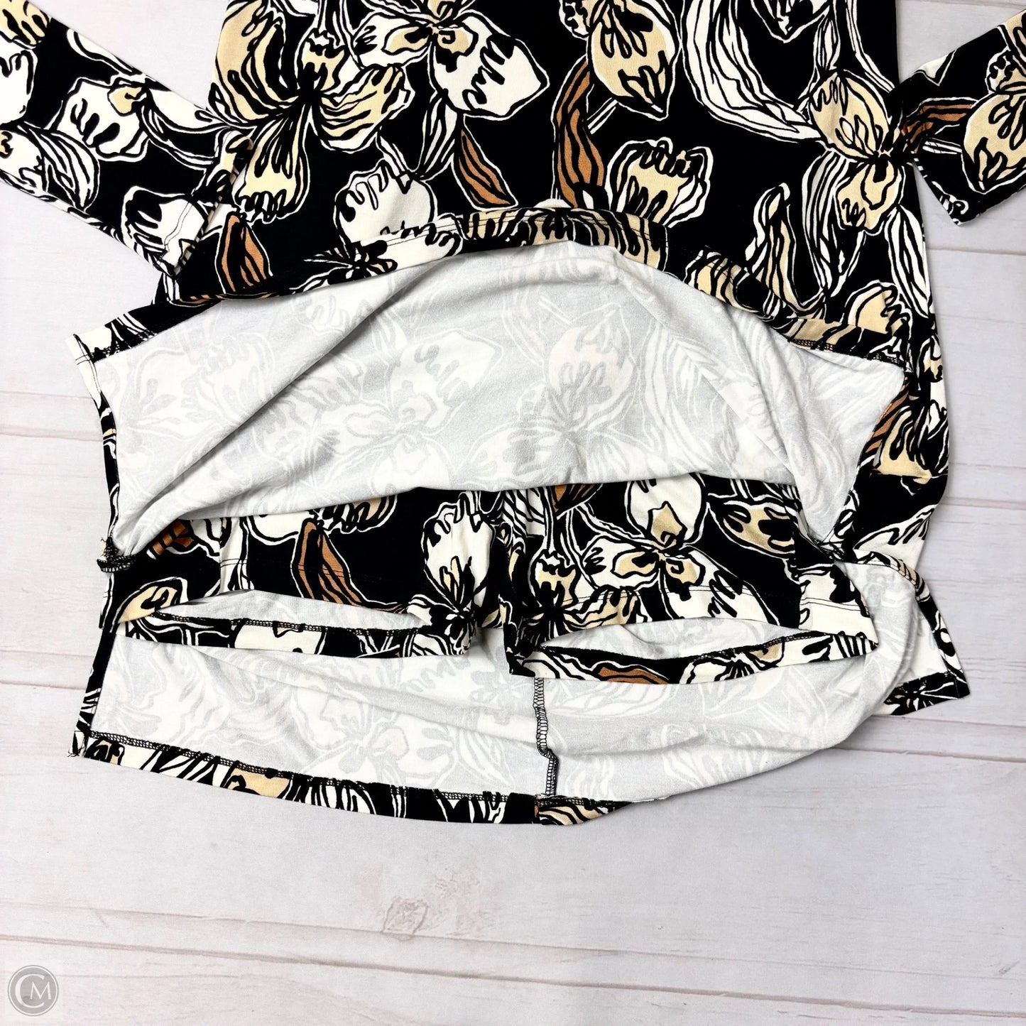 Romper Designer By Lilly Pulitzer In Black & Cream, Size: S