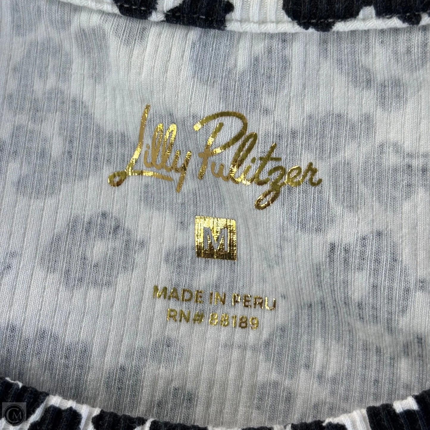 Top Long Sleeve Designer By Lilly Pulitzer In Black & White, Size: M