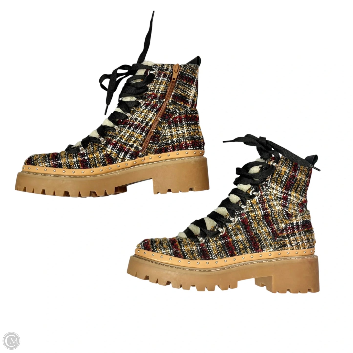 Boots Combat By Steve Madden In Black & Tan, Size: 6