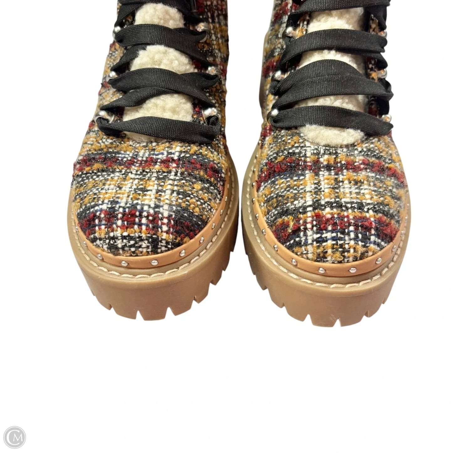 Boots Combat By Steve Madden In Black & Tan, Size: 6