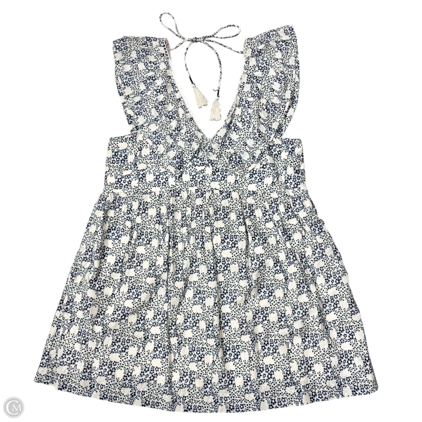 Dress Casual Short By Anthropologie In Blue & White, Size: Xl