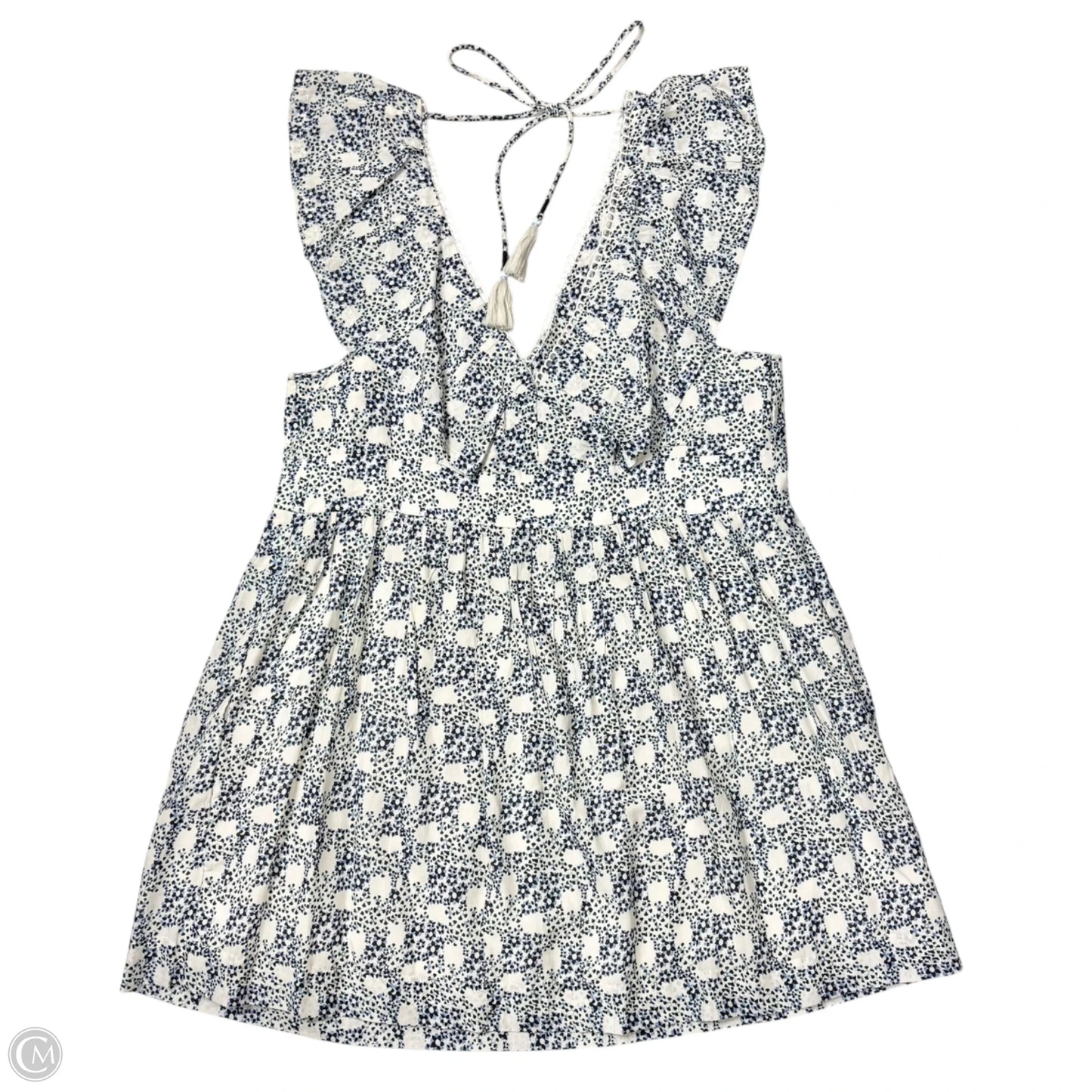 Dress Casual Short By Anthropologie In Blue & White, Size: Xl