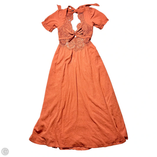 Dress Casual Maxi By Free People In Orange, Size: Xs