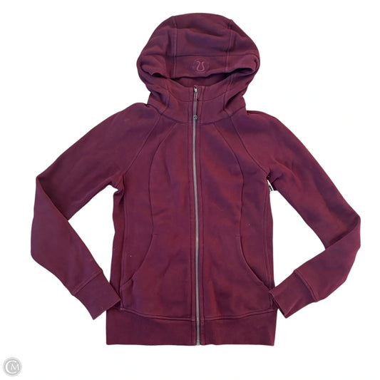 Athletic Sweatshirt Hoodie By Lululemon In Maroon, Size: S