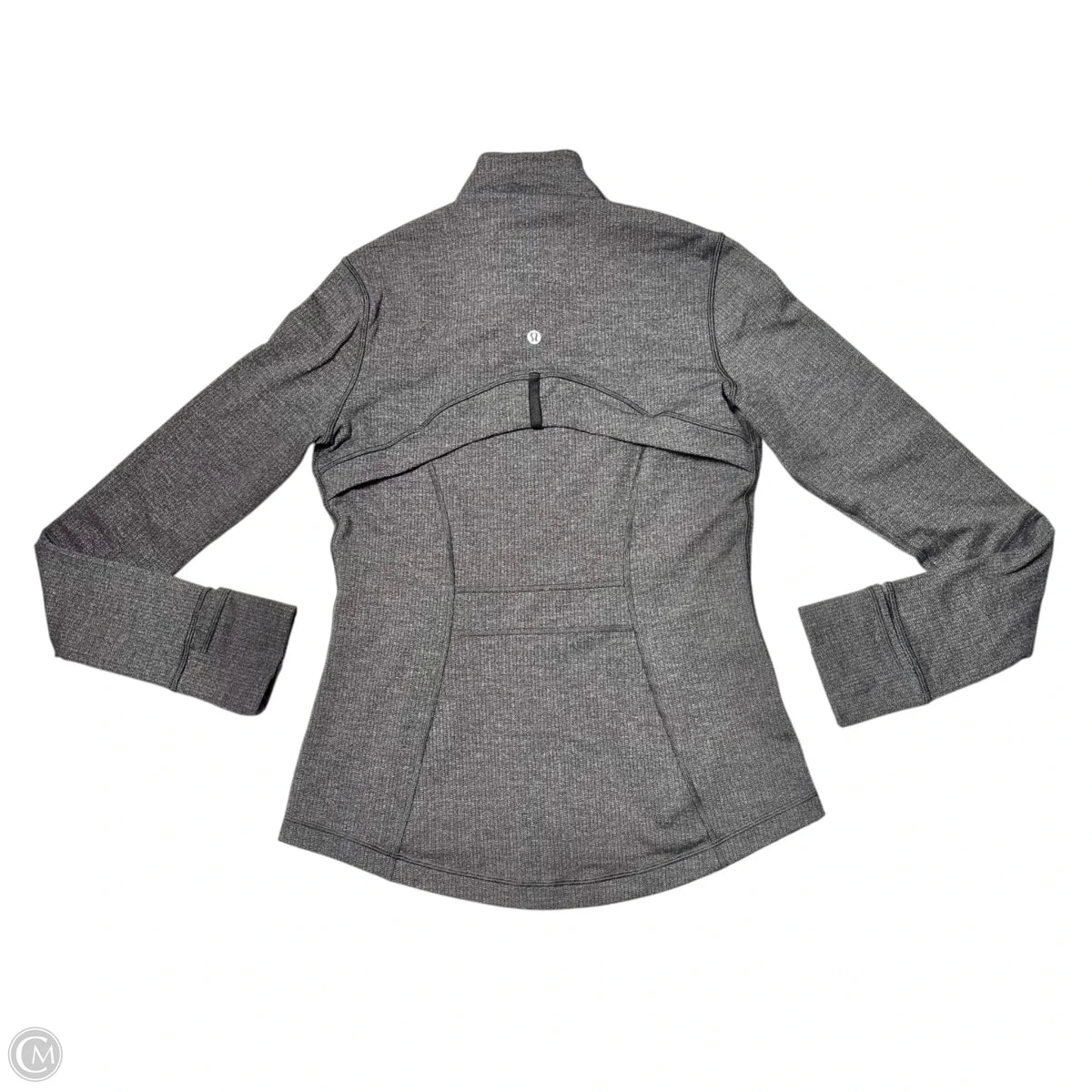 Athletic Jacket By Lululemon In Black & Grey, Size: M