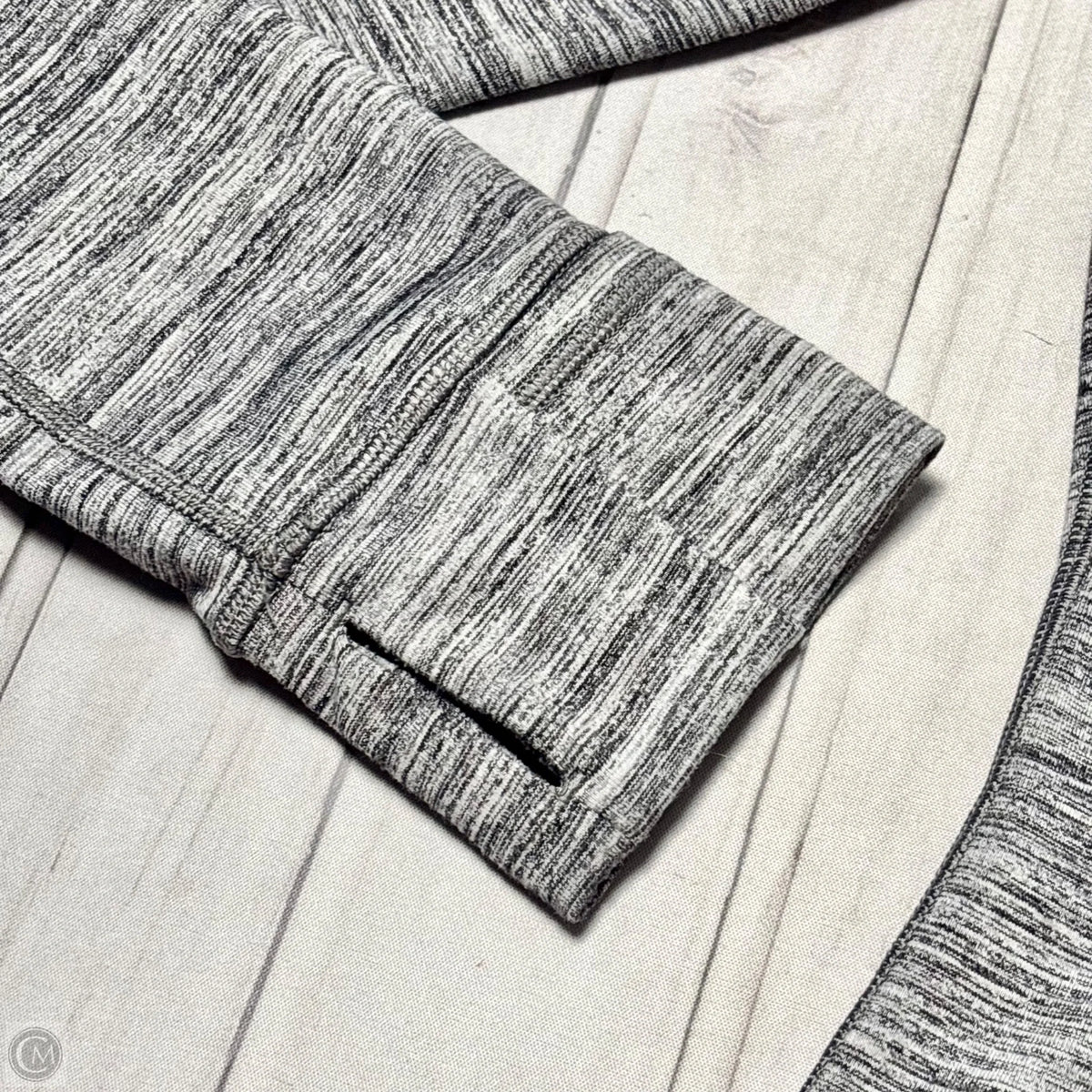 Athletic Jacket By Lululemon In Black & Grey, Size: M