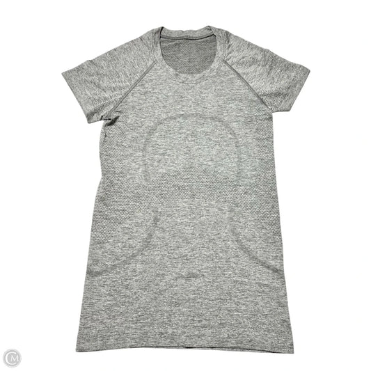 Athletic Top Short Sleeve By Lululemon In Grey, Size: S