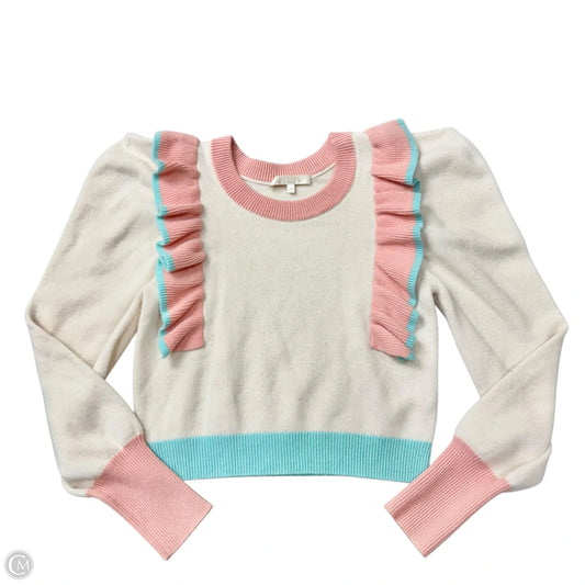 Sweater By Loveshackfancy In Cream & Pink, Size: S