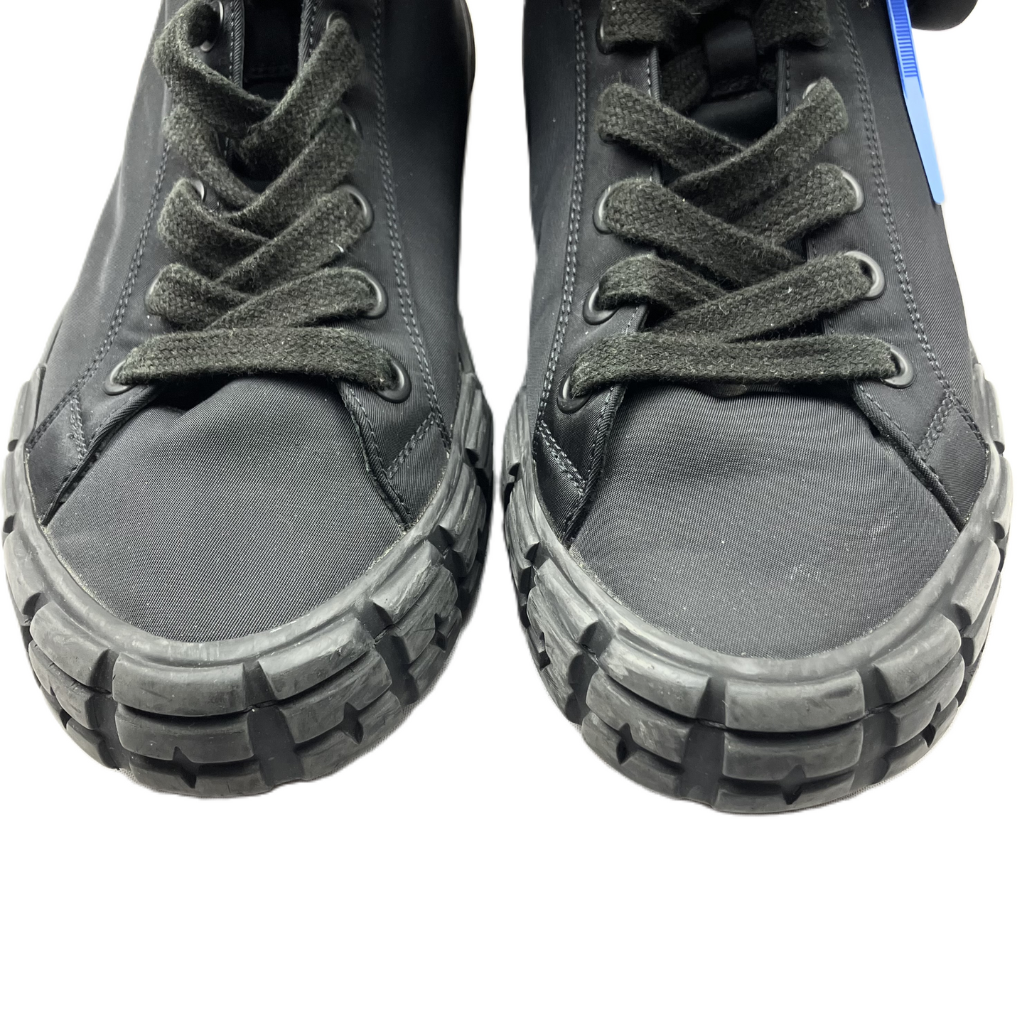 Black Boots Luxury Designer By Prada, Size: 7