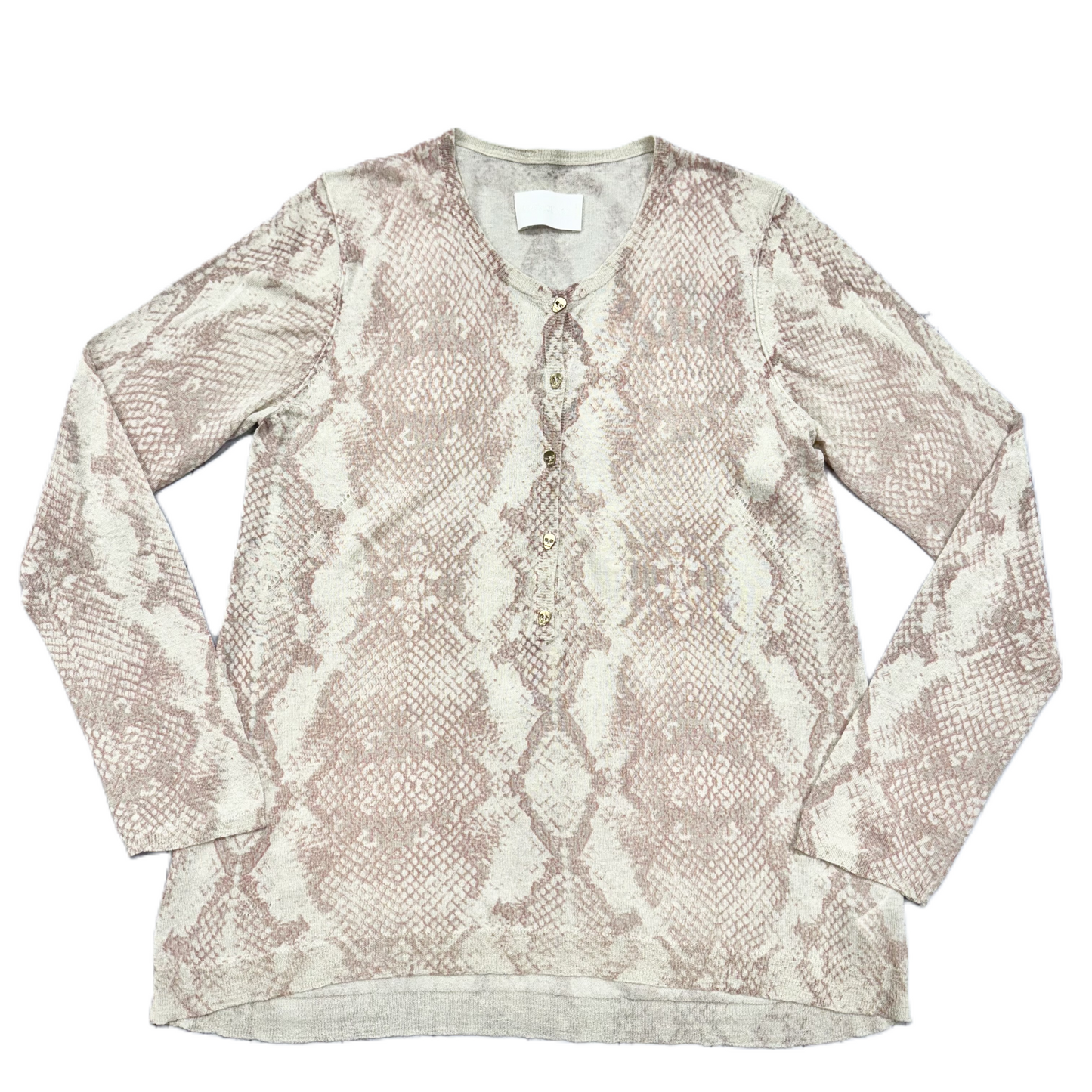 Sweater Cardigan By Zadig And Voltaire In Cream & Pink, Size: M