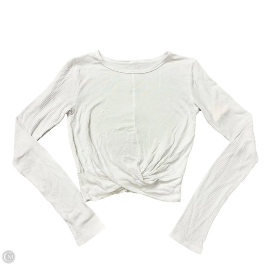 Athletic Top Long Sleeve Collar By Alo In White, Size: S
