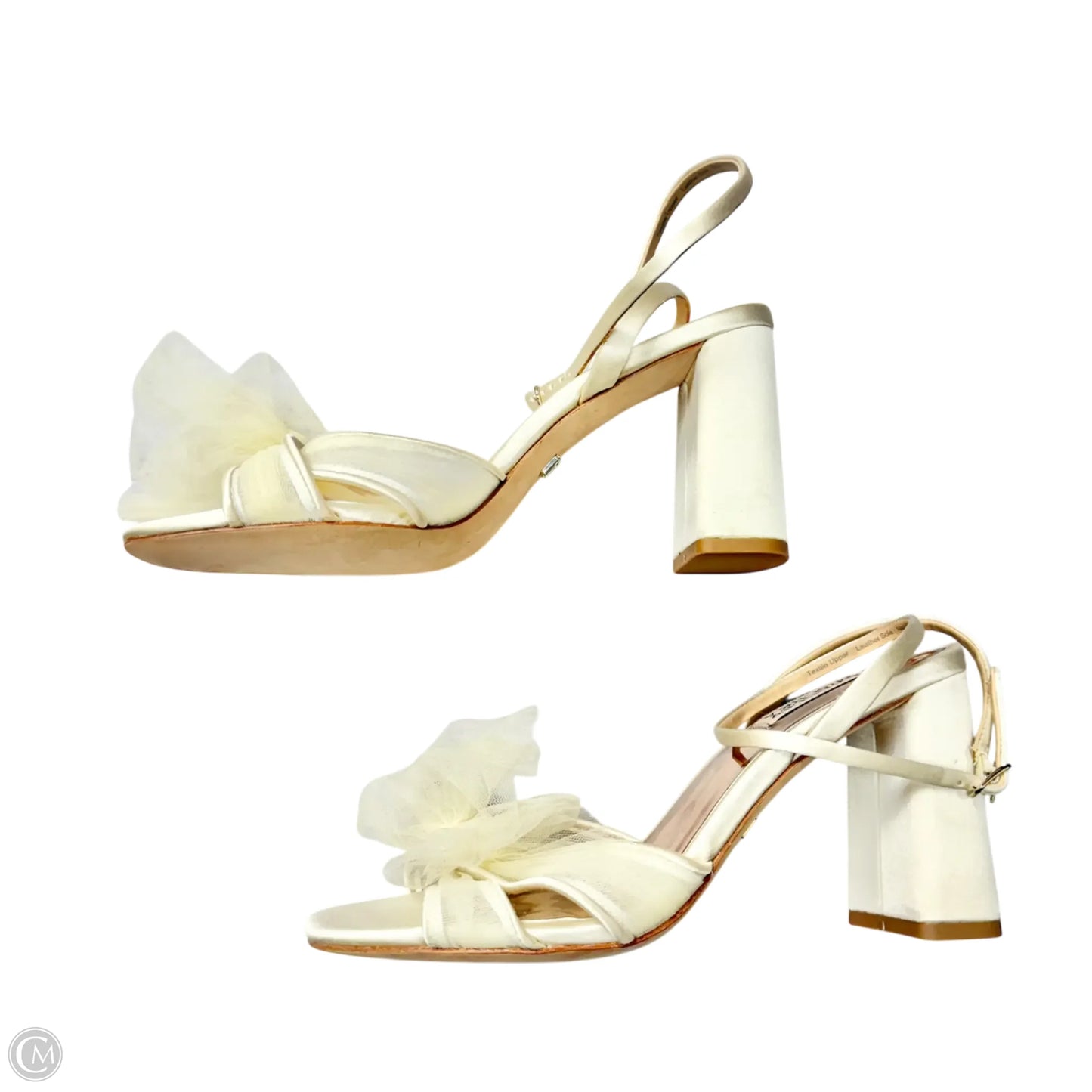 Sandals Heels Block By Badgley Mischka In Cream, Size: 8