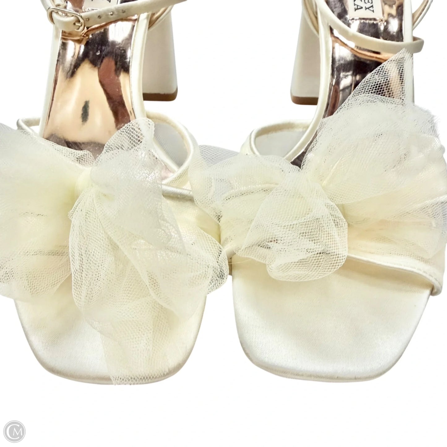 Sandals Heels Block By Badgley Mischka In Cream, Size: 8