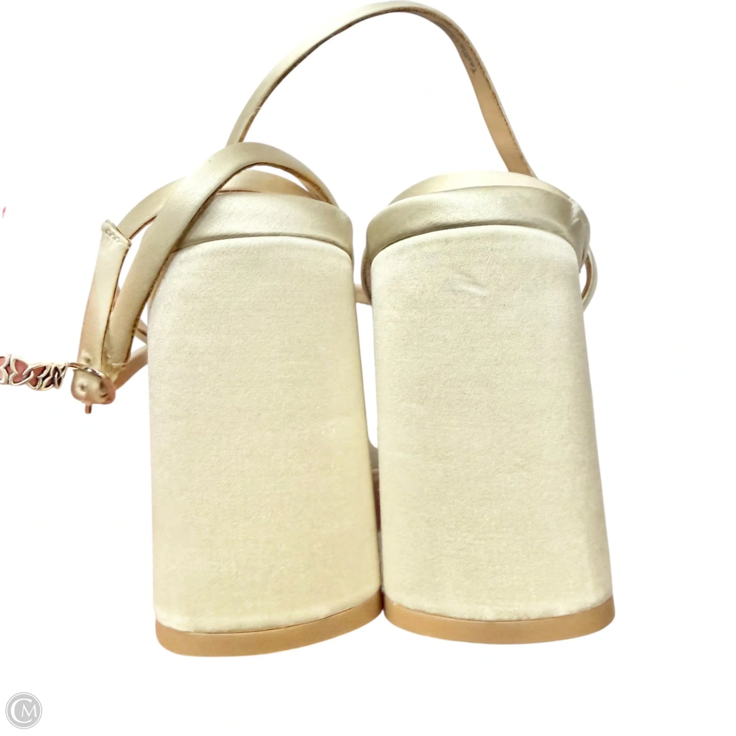 Sandals Heels Block By Badgley Mischka In Cream, Size: 8
