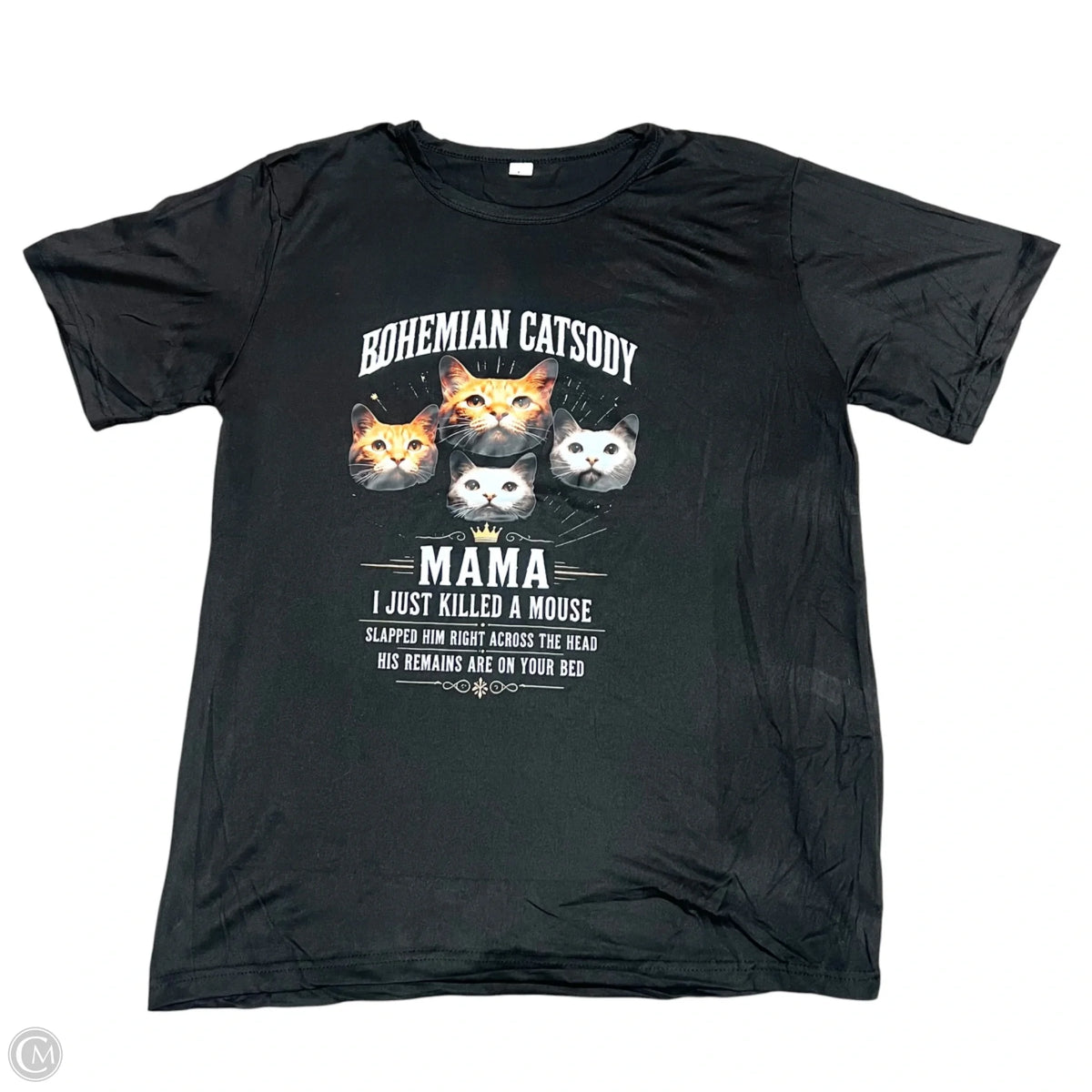 Top Short Sleeve Basic In Black, Size: L