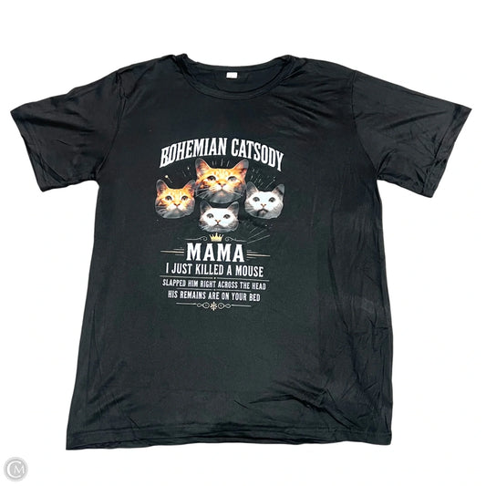 Top Short Sleeve Basic In Black, Size: L