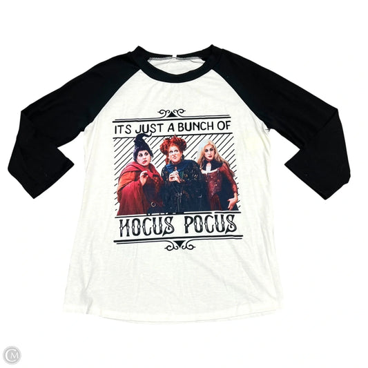 Top 3/4 Sleeve In Black & White, Size: Xl
