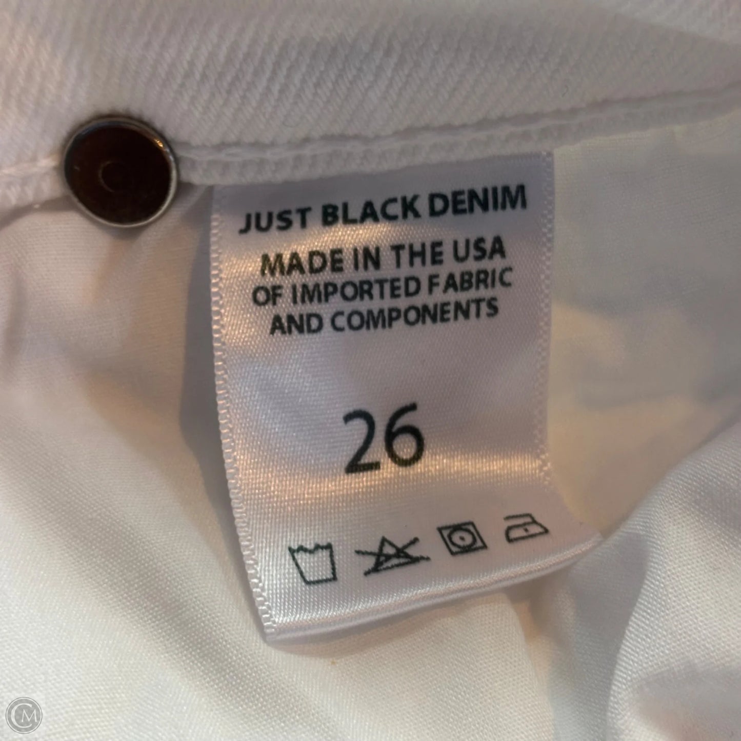 Jeans Straight By Just Black In White, Size: 2