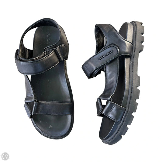 Sandals Designer By Coach In Black, Size: 8