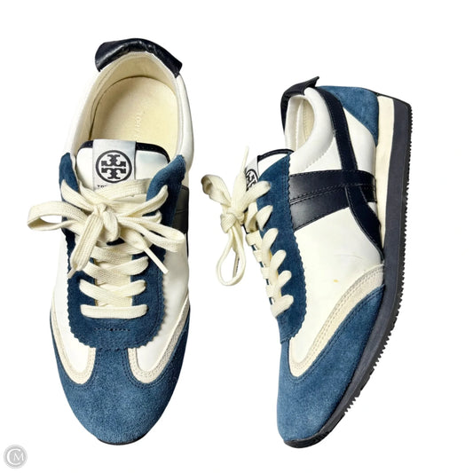 Shoes Designer By Tory Burch In Blue & White, Size: 9