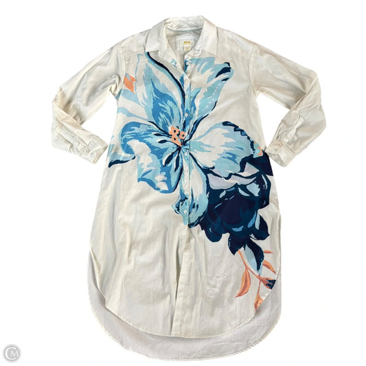 Dress Casual Midi By Maeve In Blue & Cream, Size: Xxs