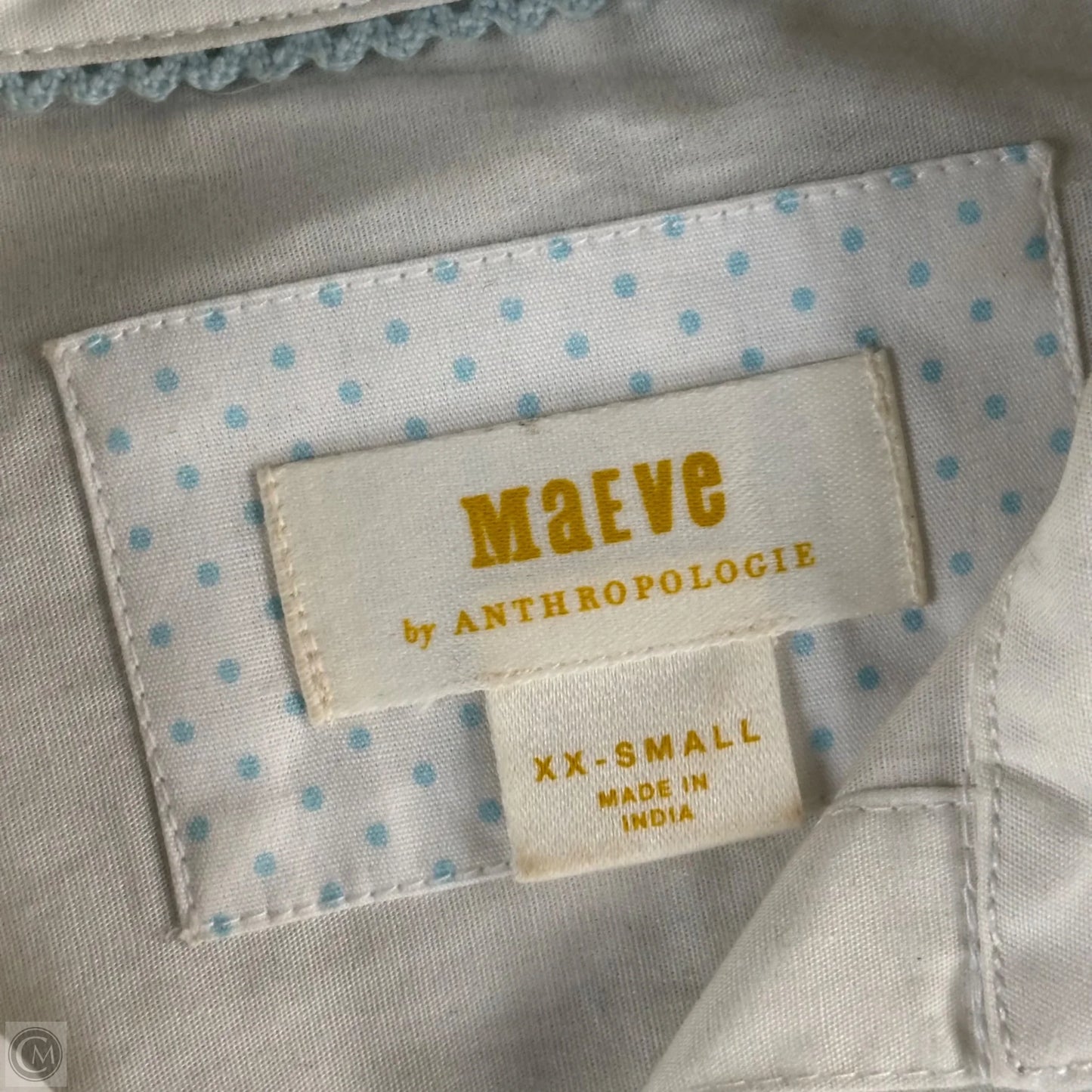 Dress Casual Midi By Maeve In Blue & Cream, Size: Xxs