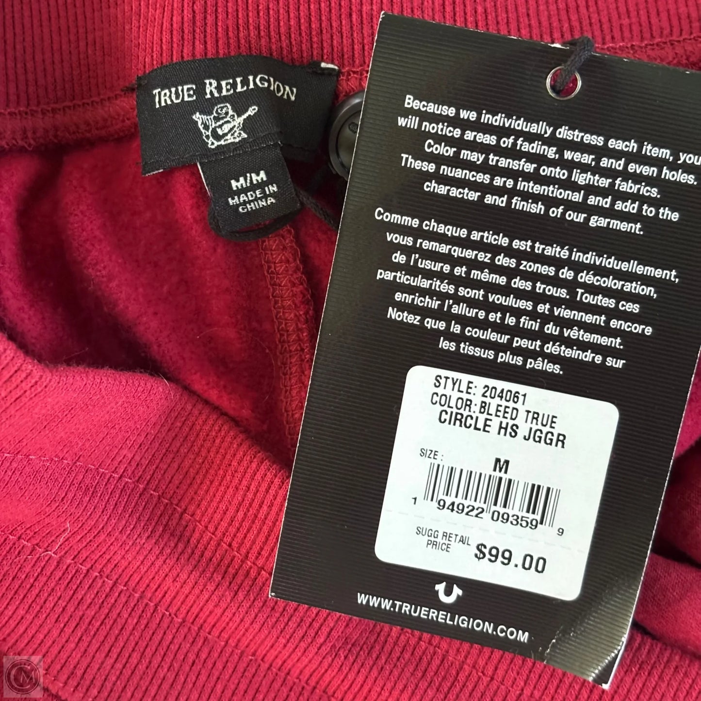 Pants Joggers By True Religion In Red, Size: M