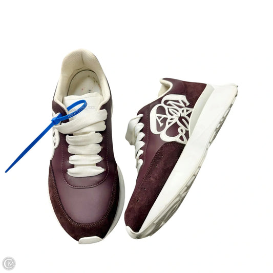 Shoes Luxury Designer By Alexander Mcqueen In Maroon, Size: 6.5