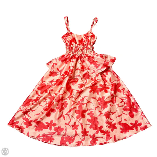 Dress Casual Midi By Hutch In Orange & Pink, Size: Xs