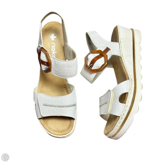 Sandals Heels Platform By Riekers In White, Size: 11.5