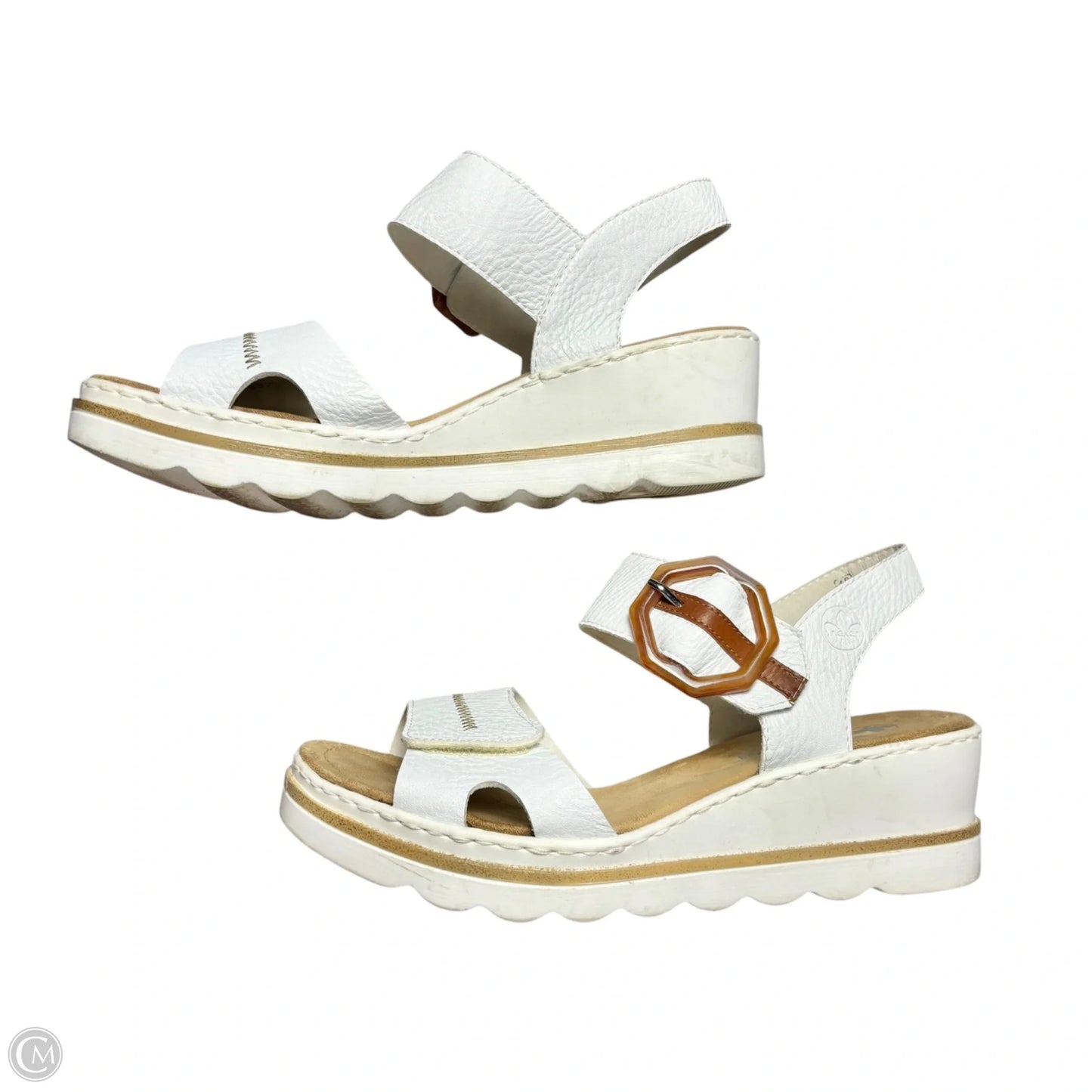 Sandals Heels Platform By Riekers In White, Size: 11.5