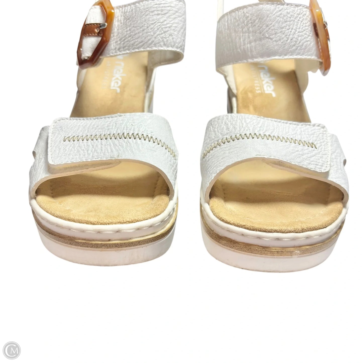 Sandals Heels Platform By Riekers In White, Size: 11.5