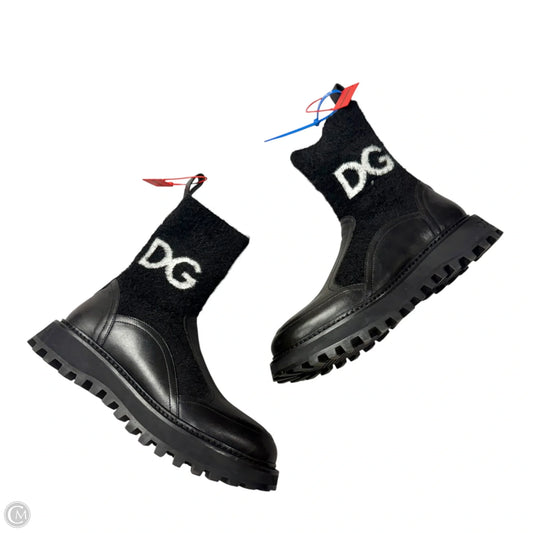 Boots Luxury Designer By Dolce And Gabbana In Black, Size: 9.5